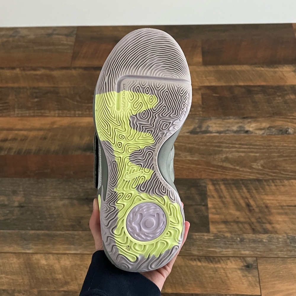 Nike Gray Athletic Shoes with Pink Laces and Lime Accents - Picture 7 of 12
